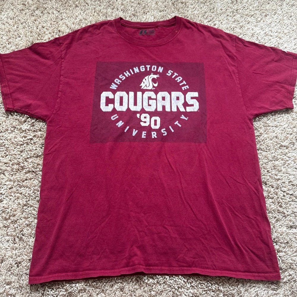Russell Athletic WSU Washington State Cougars T-Shirt XL Crimson Red 90s Style